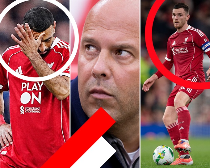 Đã tới lúc Arne Slot phải có quyết định về Mohamed Salah và Andy Robertson