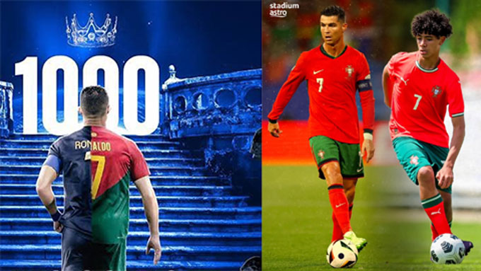 Ronaldo còn 2 mục tiêu là ghi 1.000 bàn thắng và thi đấu cùng con trai Cristiano Jr