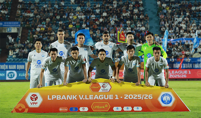 Nam Định thiếu hụt lực lượng trầm trọng do chấn thương và ốm ở trận gặp SHB Đà Nẵng - Ảnh: Đức Cường