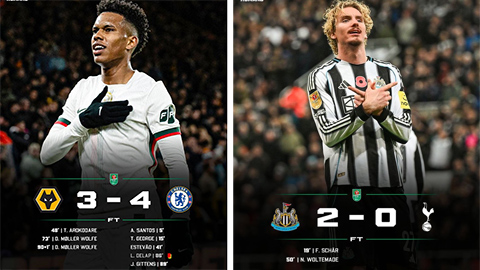  Vòng 4 League Cup: Chelsea thắng hú vía, Tottenham bị Newcastle loại