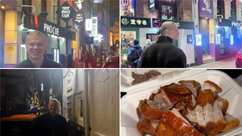  Erling Haaland ăn thoả thích món Trung Quốc sau kỷ lục tại Champions League