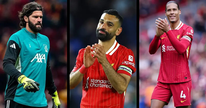 Alisson Becker, Mohamed Salah, Virgil van Dijk