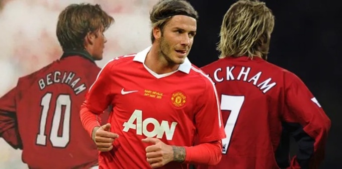 David Beckham cũng từng mang áo "số 10" ở MU