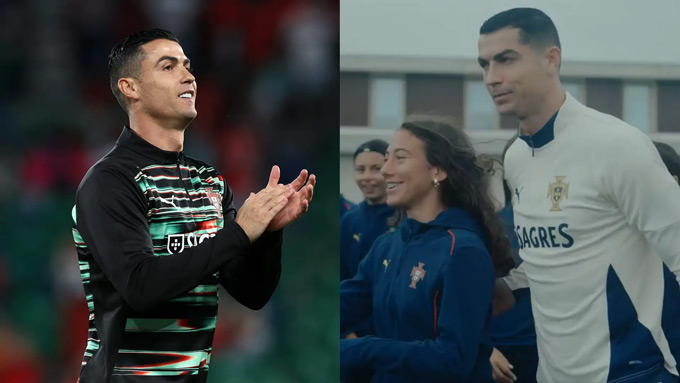 Ronaldo ra sân gặp đội U16 nữ Bồ Đào Nha
