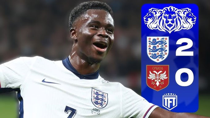 ĐT Anh vừa có chiến thắng 2-0 trước Serbia