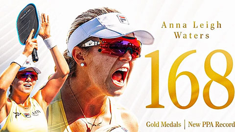  Mỹ nhân 18 tuổi Anna Leigh Waters vượt huyền thoại Ben Johns, chạm mốc 168 danh hiệu pickleball
