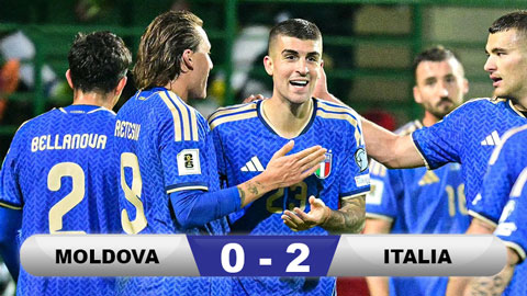  Kết quả Moldova 0-2 Italia: Níu giữ hy vọng dự World Cup