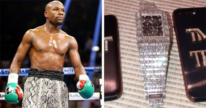 Chiếc Tourbillon của Floyd Mayweather được đính rất nhiều kim cương