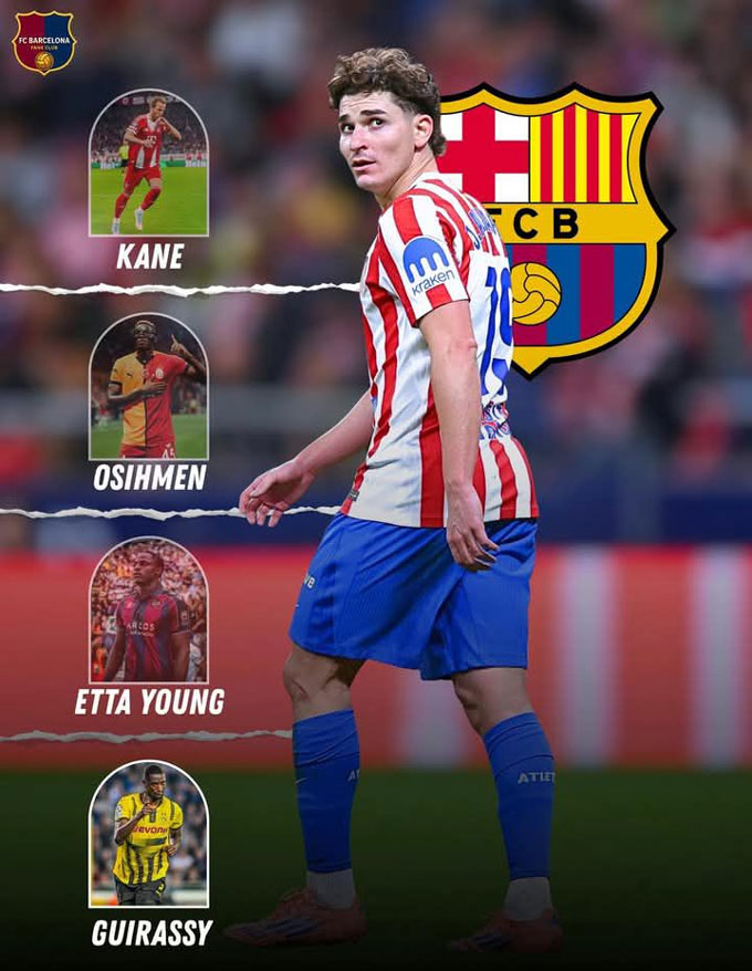 5 mục tiêu mà Barca nhắm tới để thay Kane