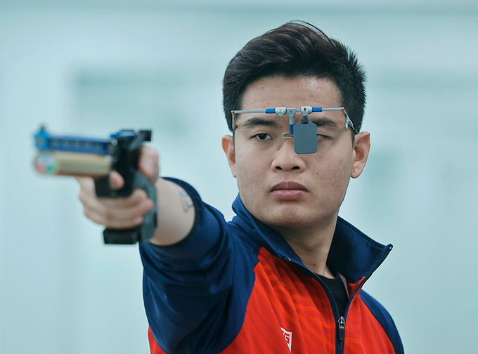 Đội tuyển bắn súng Việt Nam tự tin hướng đến SEA Games - Ảnh: Thông tấn xã Việt Nam 