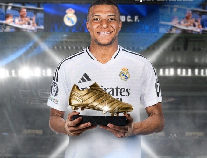 Trong màu áo Real Madrid, Mbappe giành "Chiếc giày vàng" châu Âu mùa trước