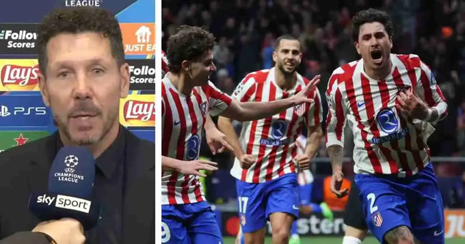 Simeone vừa cùng Atletico đánh bại Inter