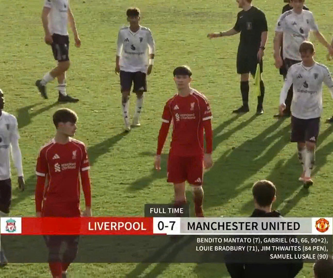 U18 Liverpool thua thảm U18 MU