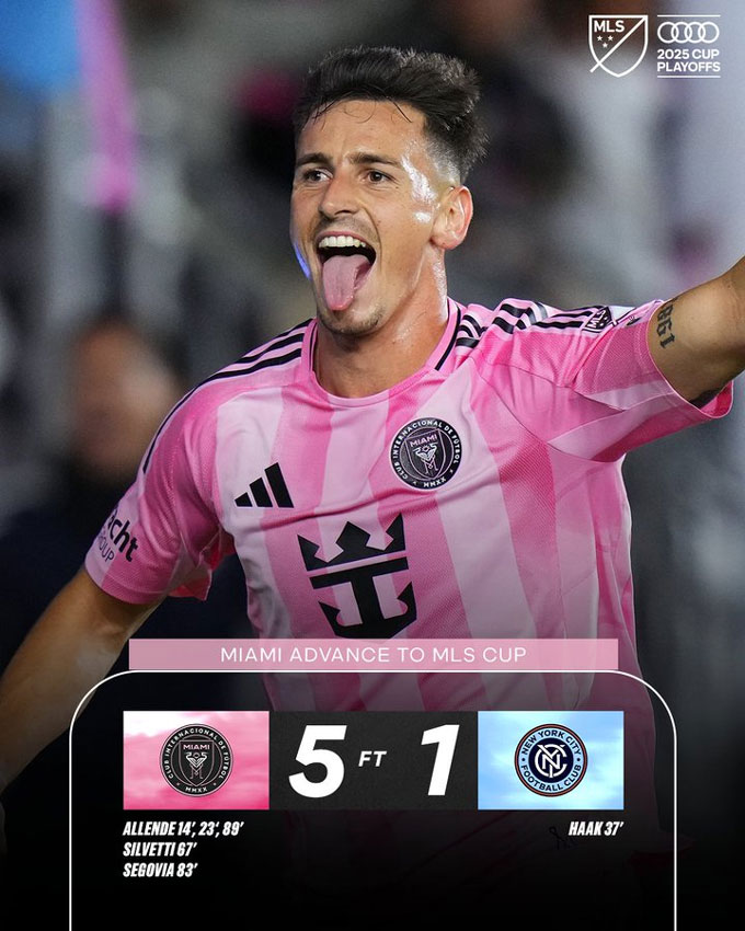 Inter Miami dễ dàng huỷ diệt New York City