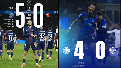  PSG, Inter và RB Leipzig cùng đại thắng