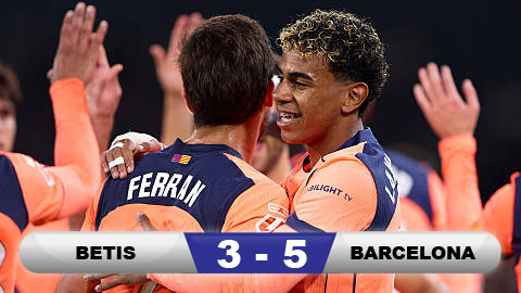  Kết quả Betis 3-5 Barca: Antony, Yamal, Torres đồng loạt ghi bàn