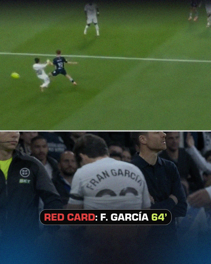 Fran Garcia nhận thẻ đỏ ở phút 64
