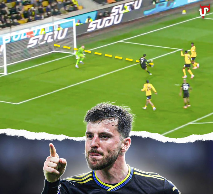 Mount ghi bàn nâng tỷ số lên 3-1 ở trận MU vs Wolves