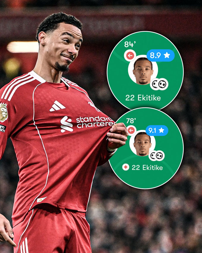 Ekitike lập cú đúp bàn thắng trong 2 trận liên tiếp tại Premier League