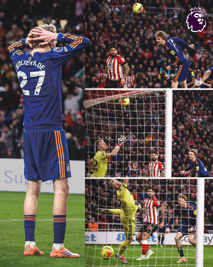 Pha phản lưới nhà của Woltemade ở trận Sunderland vs Newcastle