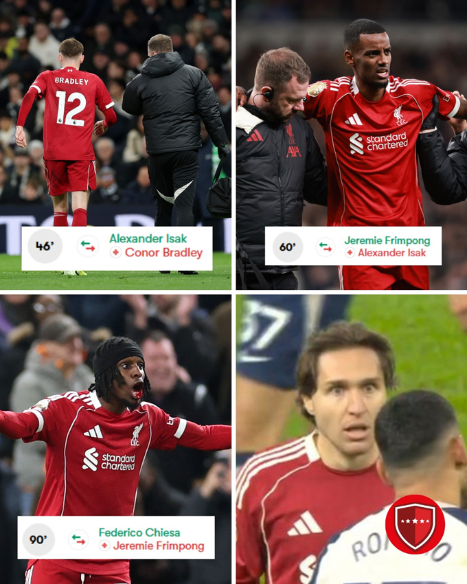 Frimpong vào thay Isak cũng bị đau phải rời sân