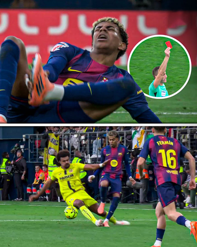 Veiga nhận thẻ đỏ trực tiếp sau pha vào bóng này