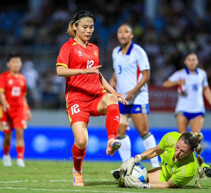 Tiền đạo Hải Yếu có một năm bùng nổ ở CLB lẫn ĐT nữ QG. Ảnh: Đức Cường 