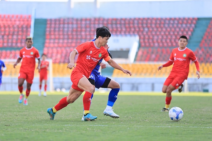 Công Phượng trong trận giao hữu với Quảng Ninh. Ảnh: FBNV