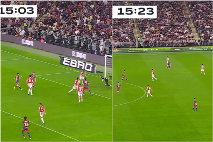 Thủ môn của Bilbao giữ bóng tới 20 giây mà không bị phạt