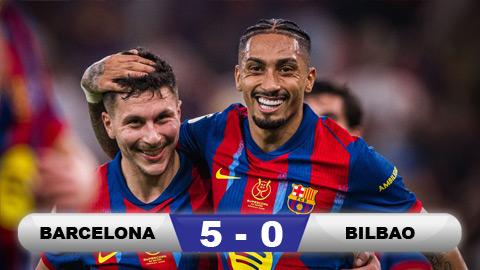  Kết quả Barca 5-0 Bilbao: Chiến thắng '5 sao' cho Barca