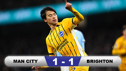  Kết quả Man City 1-1 Brighton: 1 điểm thất vọng