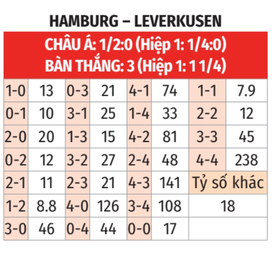 Hamburg vs Leverkusen