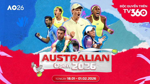  TV360 đưa Australian Open – Grand Slam độc quyền từ 2026-2029 đến với khán giả Việt