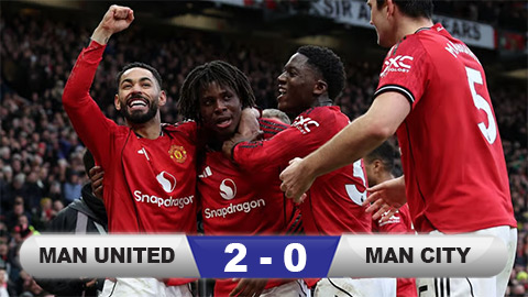  Kết quả MU 2-0 Man City: Chiến thắng điểm 10 của Quỷ đỏ