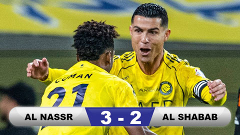  Kết quả Al Nassr 3-2 Al Shabab: Ngắt mạch toàn thua
