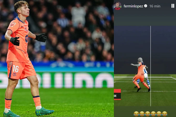 Fermin Lopez đăng hình ảnh VAR trên trang cá nhân với thái độ mỉa mai