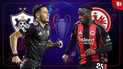  Nhận định bóng đá Qarabag vs Frankfurt, 00h45 ngày 22/1: Baku dễ đến khó về