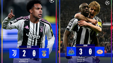  Juventus và Newcastle cùng thắng, Atletico bị cầm hòa