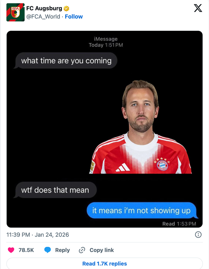 Kane bị troll trên MXH