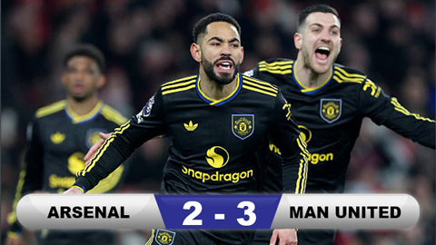  Kết quả Arsenal 2-3 MU: Quỷ đỏ ngược dòng siêu kịch tính