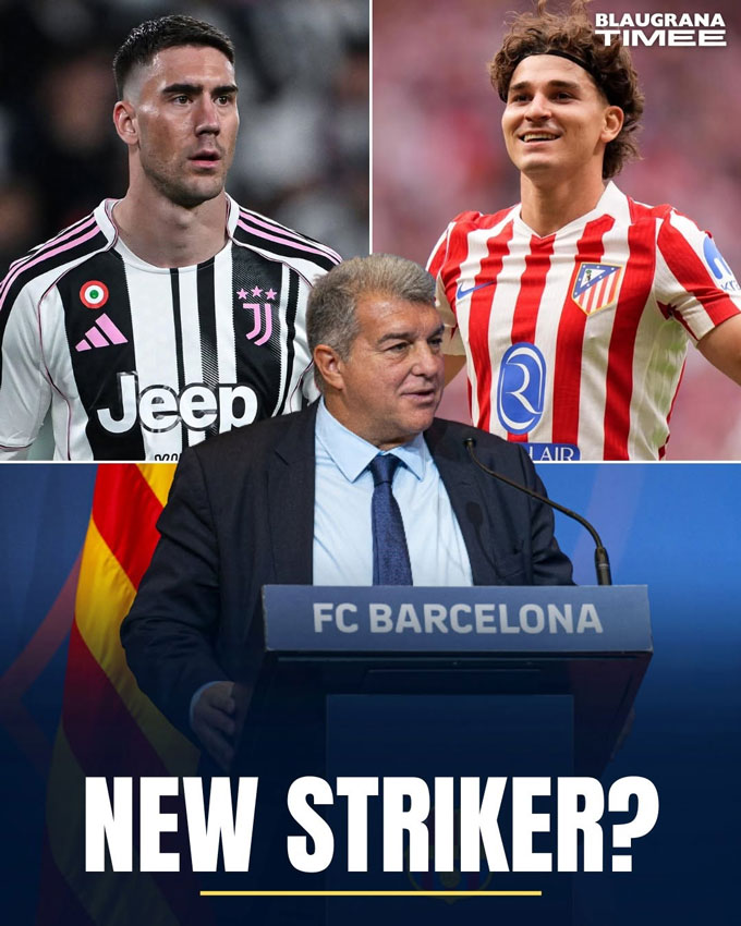 Chủ tịch Laporta đã nhắm sẵn 2 phương án thay thế Lewy, đó là Vlahovic (trái) và Alvarez (phải)