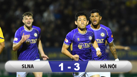  Kết quả SLNA 1–3 Hà Nội: Hùng Dũng bị thẻ đỏ, Hà Nội vẫn giành trọn 3 điểm