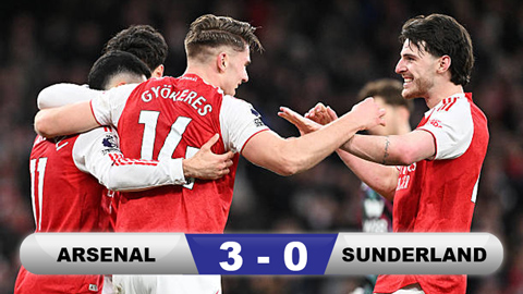 Kết quả Arsenal 3-0 Sunderland: Chiến thắng nhẹ nhàng