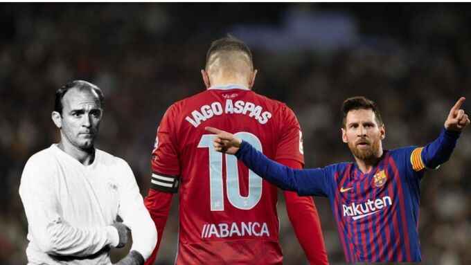 Iago Aspas đã vượt Di Stefano và áp sát một cột mốc thành tích của Messi.