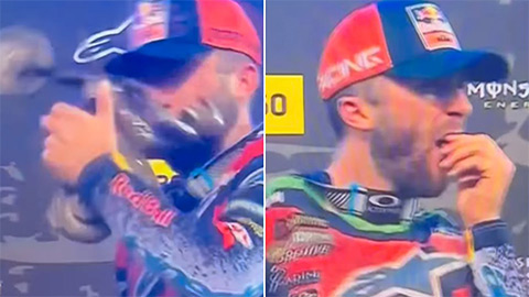  Ngôi sao đua xe sứt răng vì cắn cúp