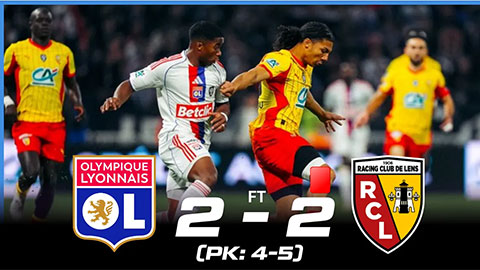  Kết quả Lyon 2-2 (pen 4-5) Lens: Lens hạ Lyon trên chấm luân lưu, giành vé vào bán kết Cúp Quốc gia Pháp