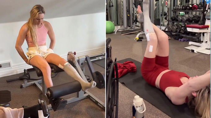 Lindsay Vonn trở lại tập luyện chỉ 1 tuần sau tai nạn kinh hoàng