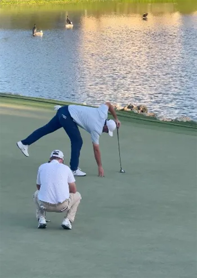 Anh đánh trượt cú putt 3 mét