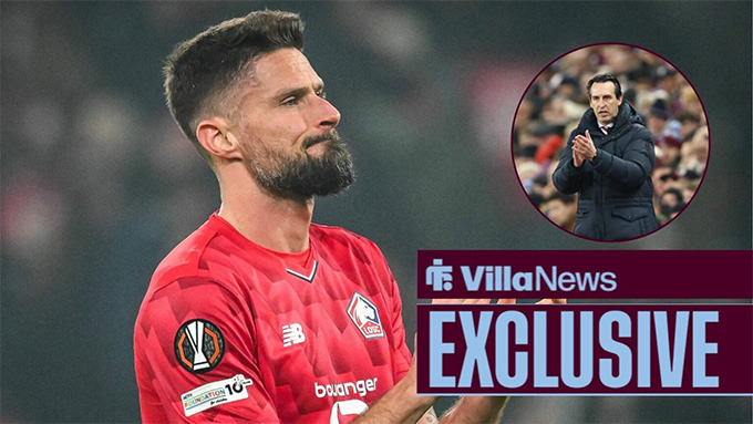 HLV Unai Emery của Aston Villa cần phải có đối sách với lão tướng Giroud của Lille