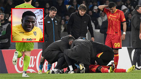  Sao Lecce vào thẳng bệnh viện sau va chạm ở trận đấu với Napoli